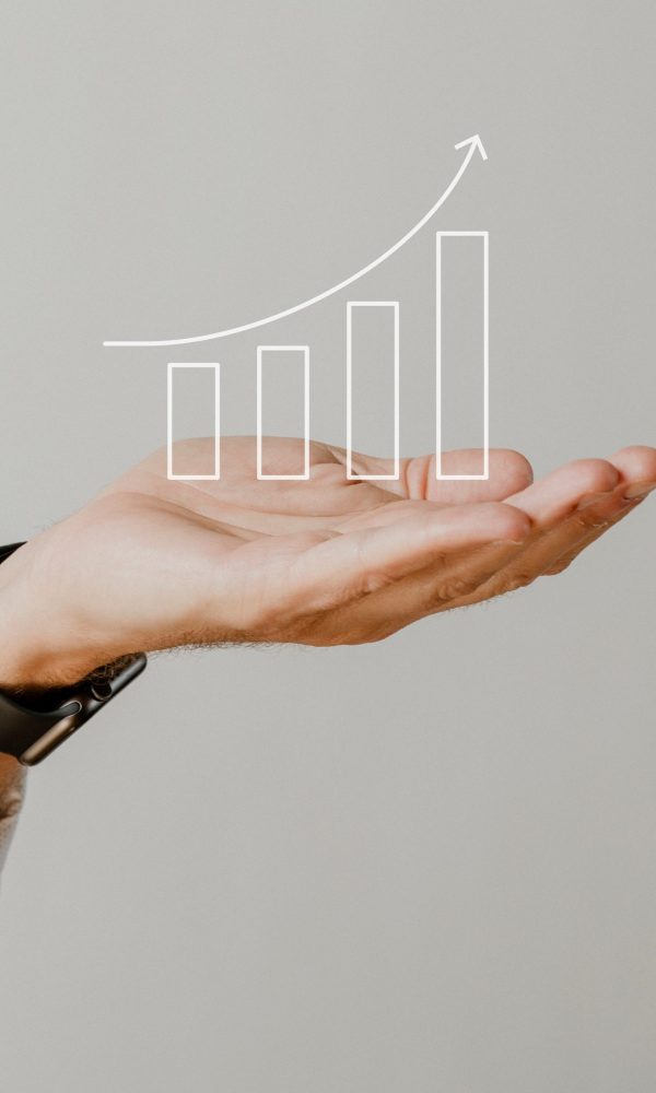 Presenting arm isolated on beige